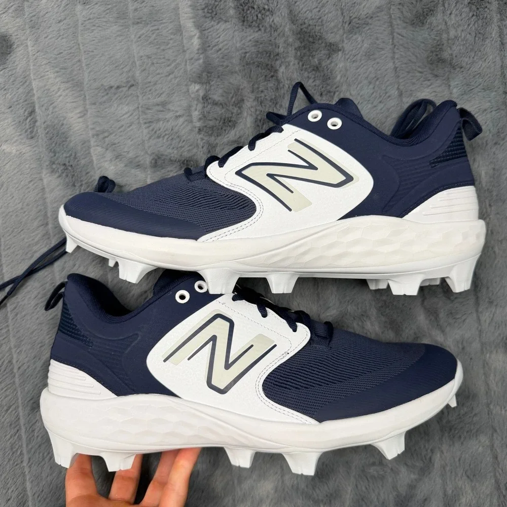 New Balance 3000v6 TPU Molded Baseball Cleats Navy White PL3000N6 Mens 14